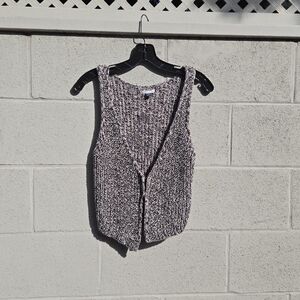 American Eagle Outfitters Black and White Knit Vest